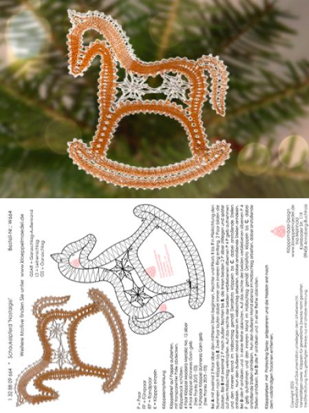 664 Klöppelbrief  Schaukelpferd "Nostalgie"